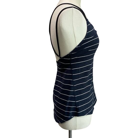 Lululemon Breezy Tank Lookout Stripe Heathered Inkwell White Blue SZ 4 - Picture 3 of 11